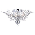 6 Light Flush Mount With Chrome Finish