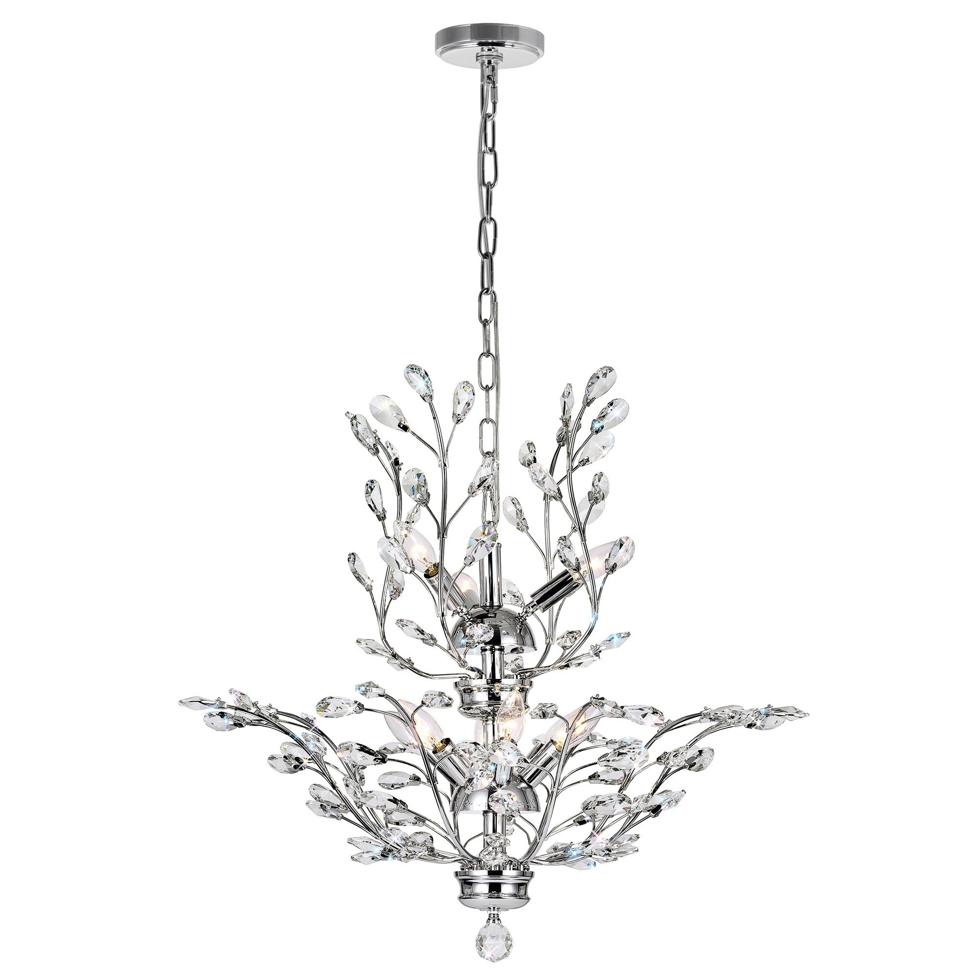 Gracewood Hollow Dongala 9 Light Chandelier With Chrome Finish