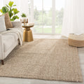 Porch Den Behrend Light Grey And Tan Jute Wool Area Rug