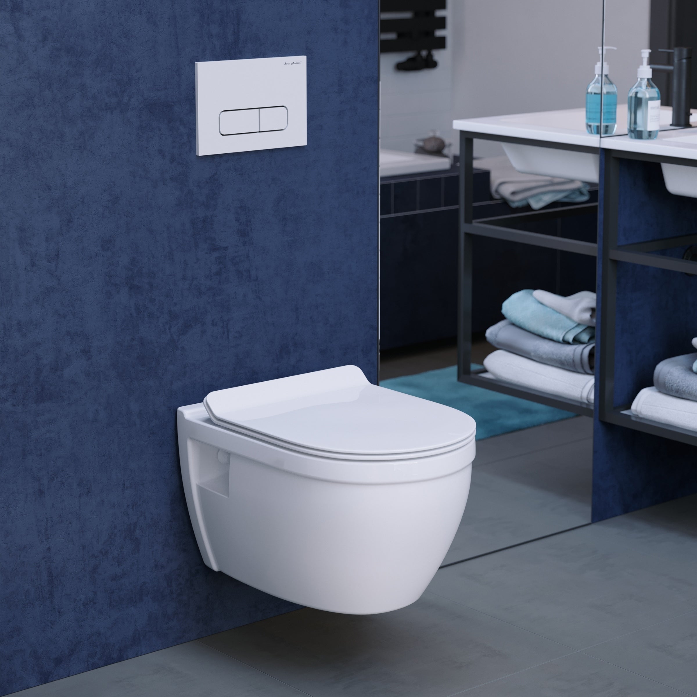 Ivy Wall Hung Elongated Toilet Bowl 0.8 1.28 Gpf Dual Flush