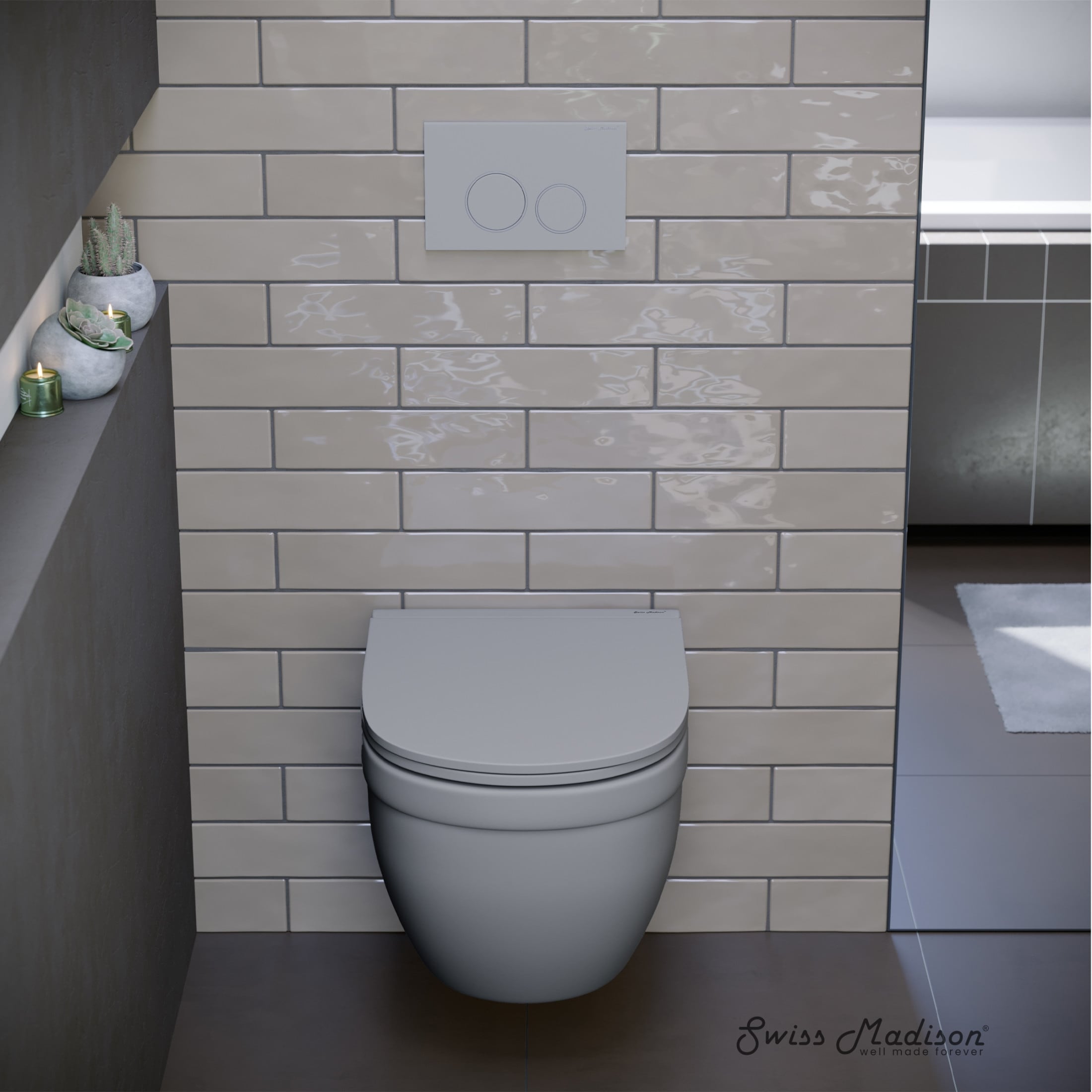 Ivy Wall Hung Toilet Bowl Only In Matte Gray