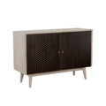 White Washed And Black 2 Door Accent Cabinet