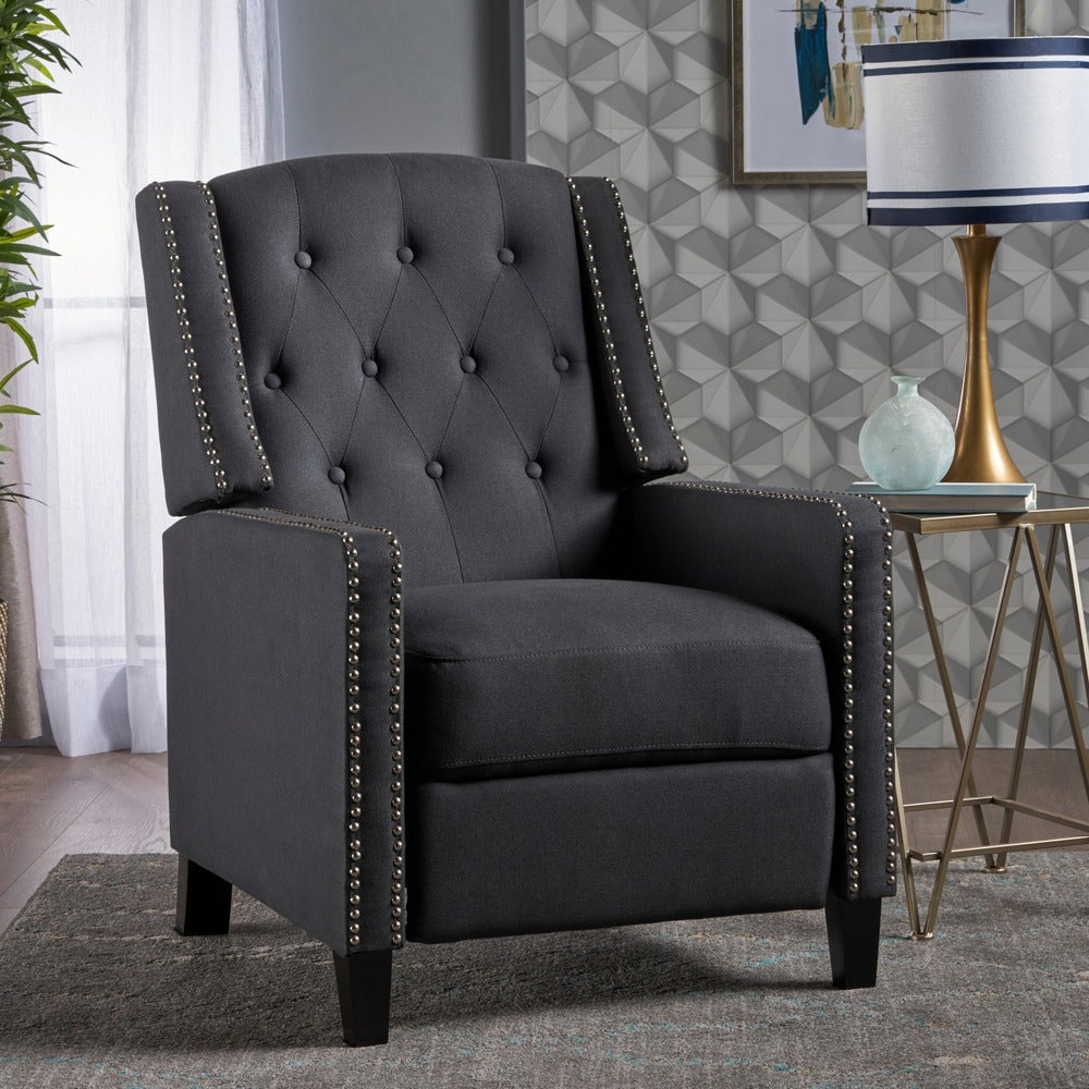 Izidro Tufted Fabric Recliner By Christopher Knight Home