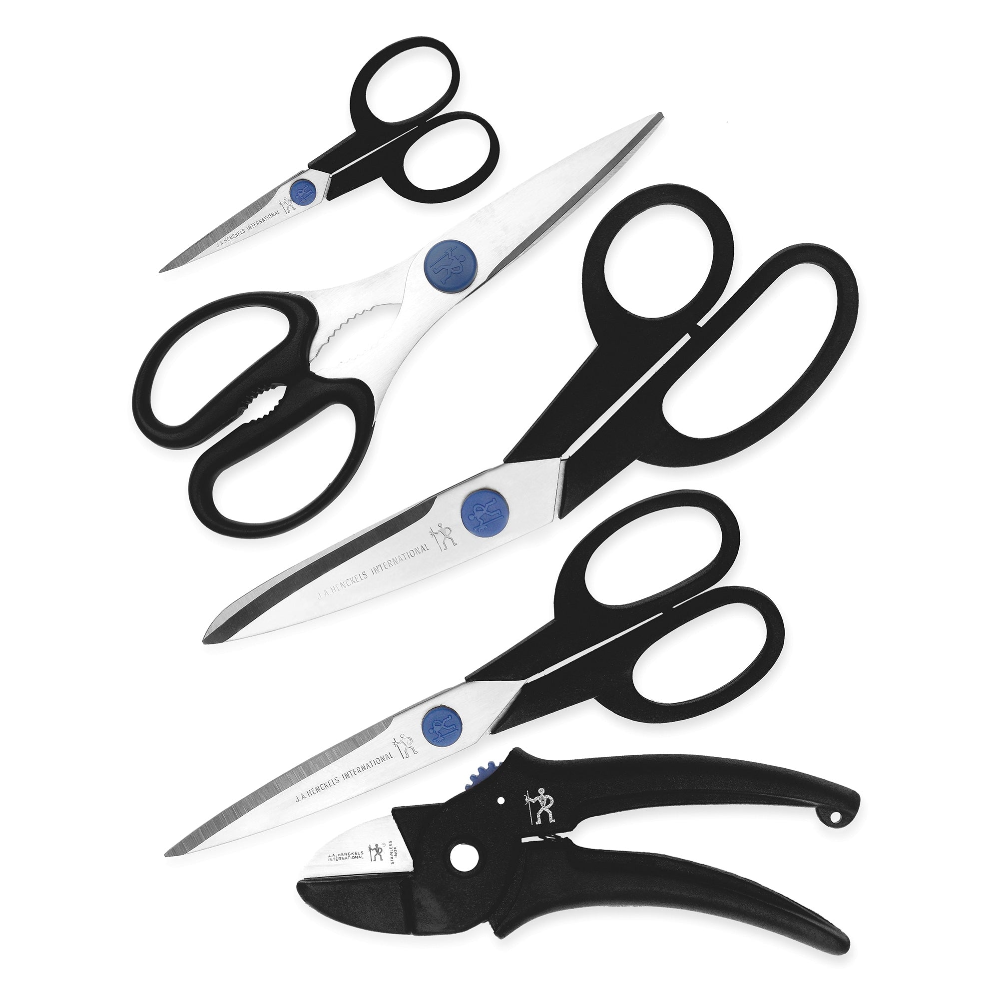 J.A. Henckels International 5 Pc Household Scissor Set Black Stainless Steel