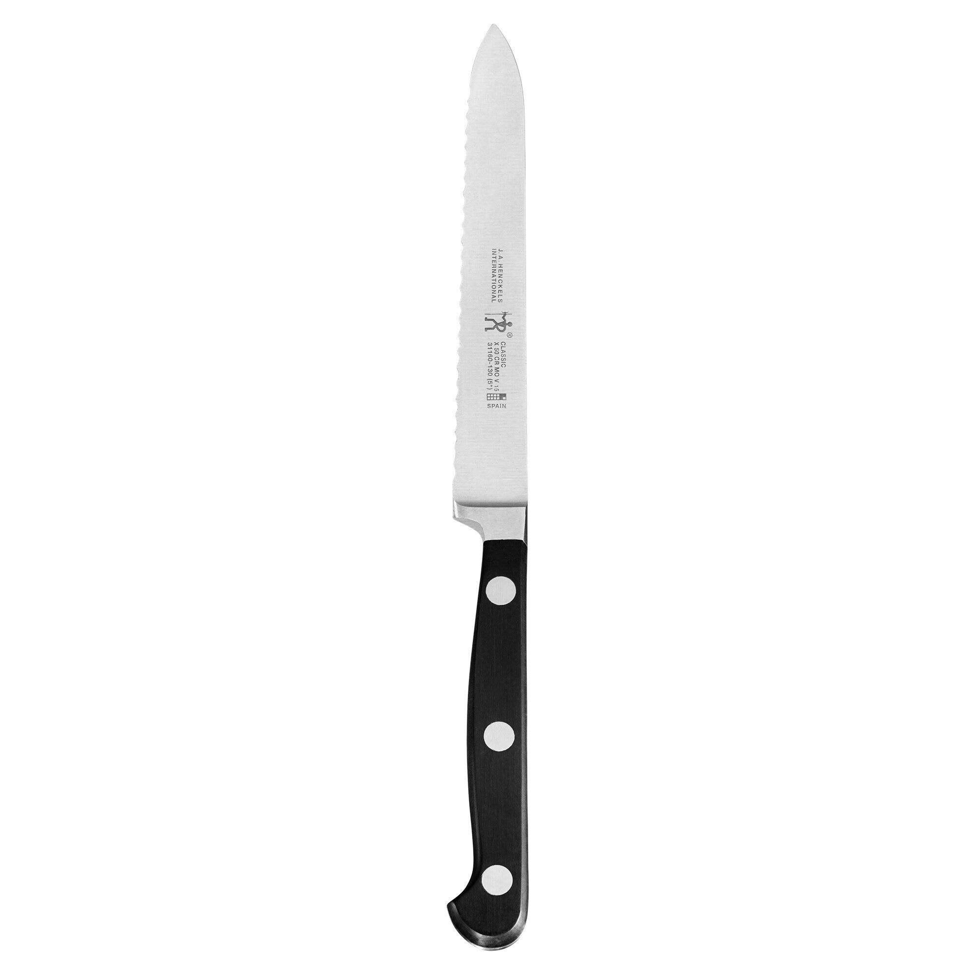 J.A. Henckels International Classic 5 Serrated Utility Knife Black Stainless Steel