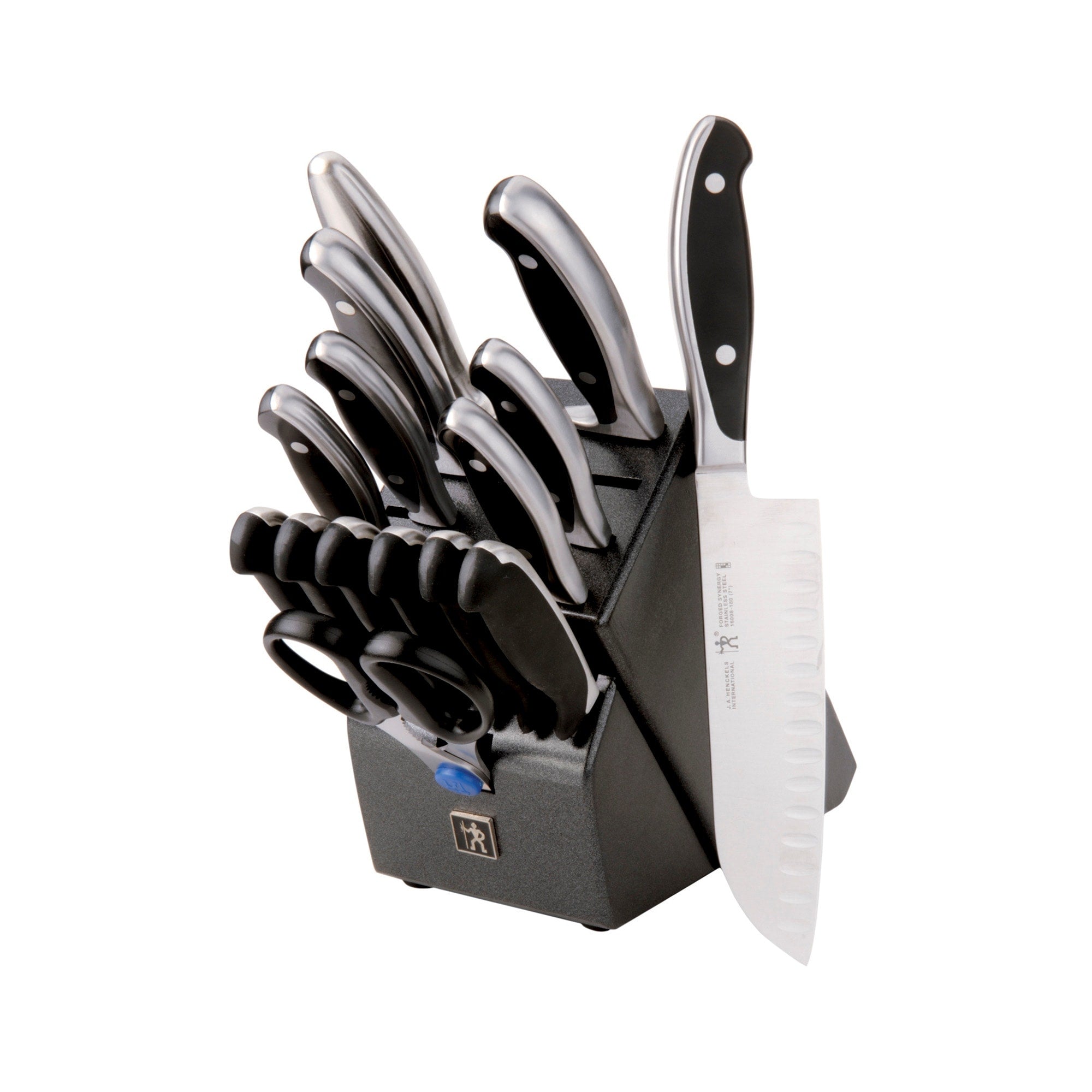 J.A. Henckels International Forged Synergy 16 Pc East Meets West Knife Block Set Black Stainless Steel