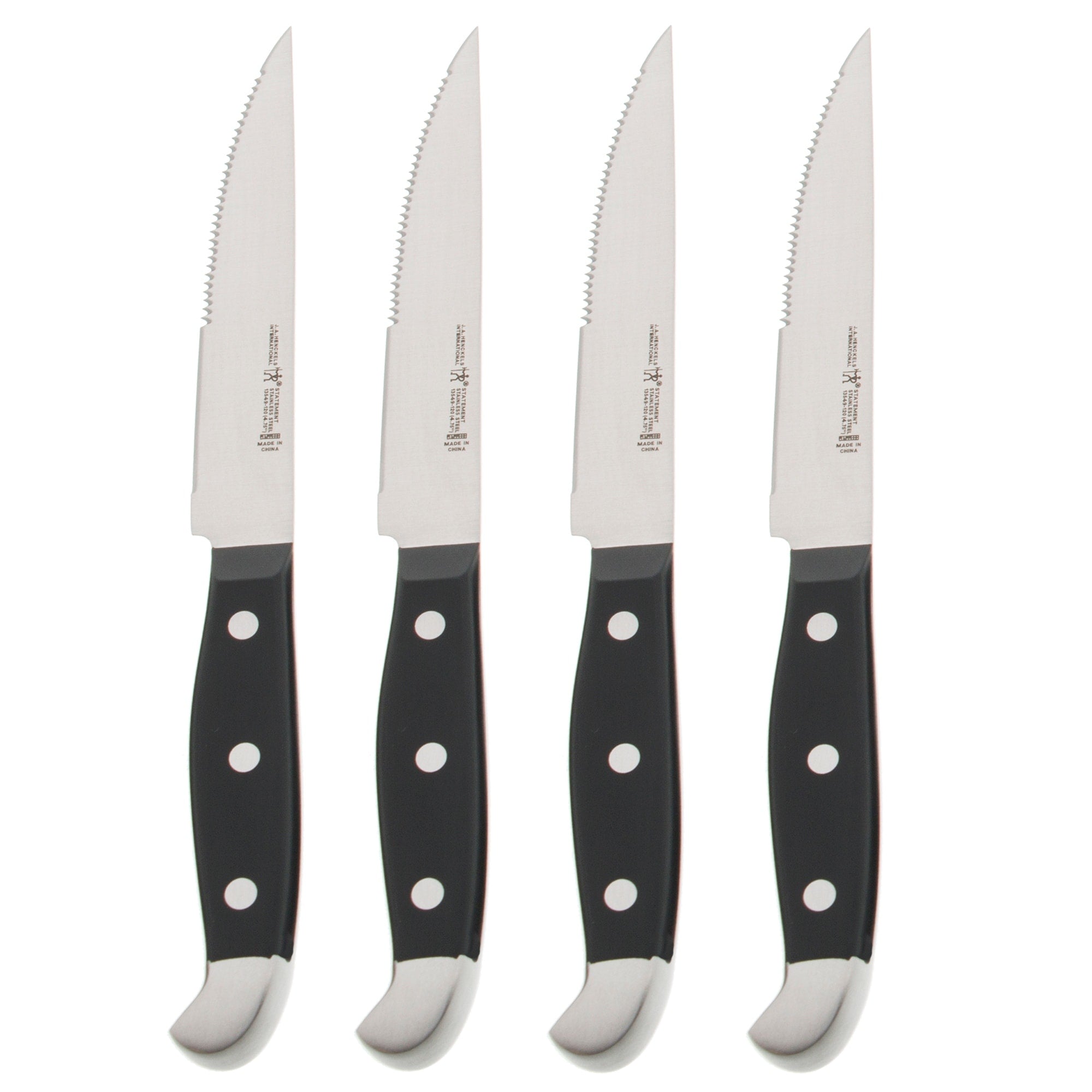 J.A. Henckels International Statement 4 Pc Steak Knife Set Black Stainless Steel