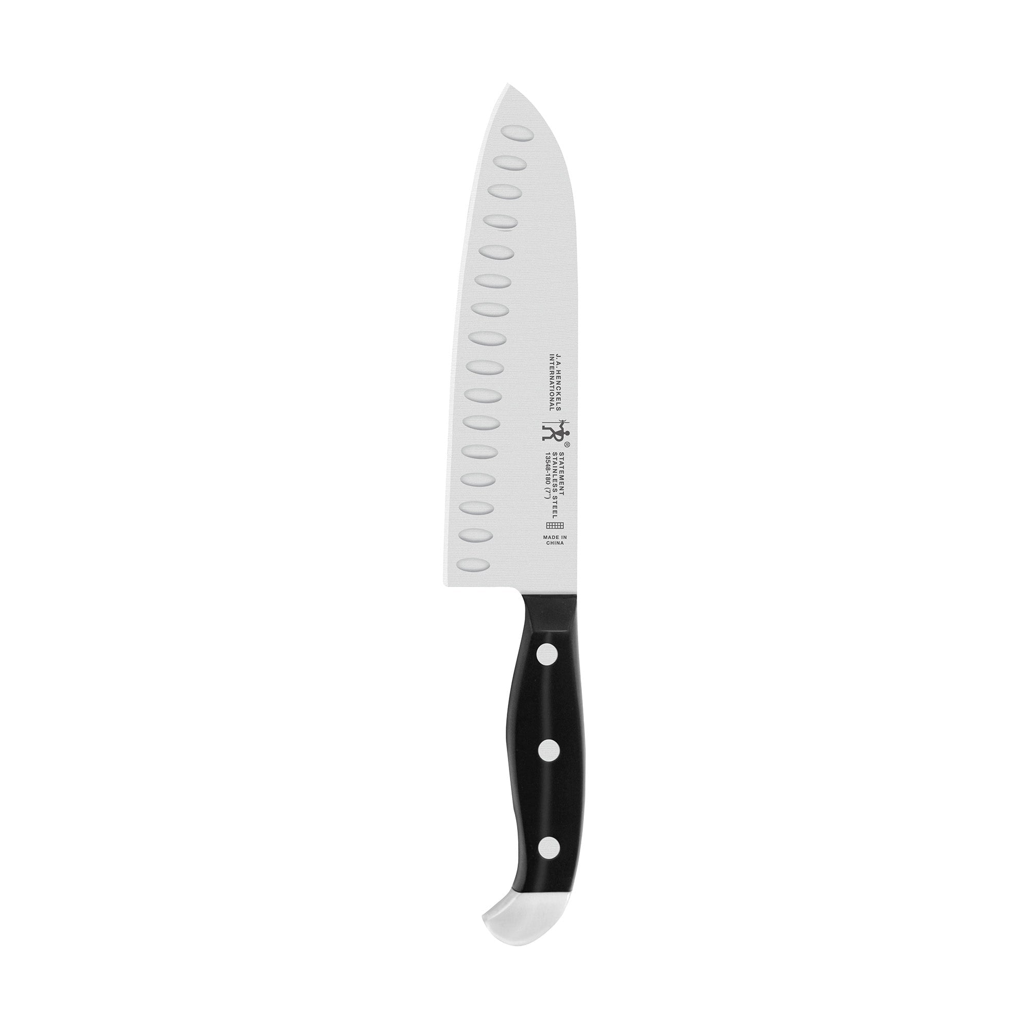 J.A. Henckels International Statement Hollow Edge Santoku Knife Black Stainless Steel