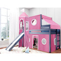 Jackpot Prince Princess Low Loft Twin Bed With Slide Tent Tower