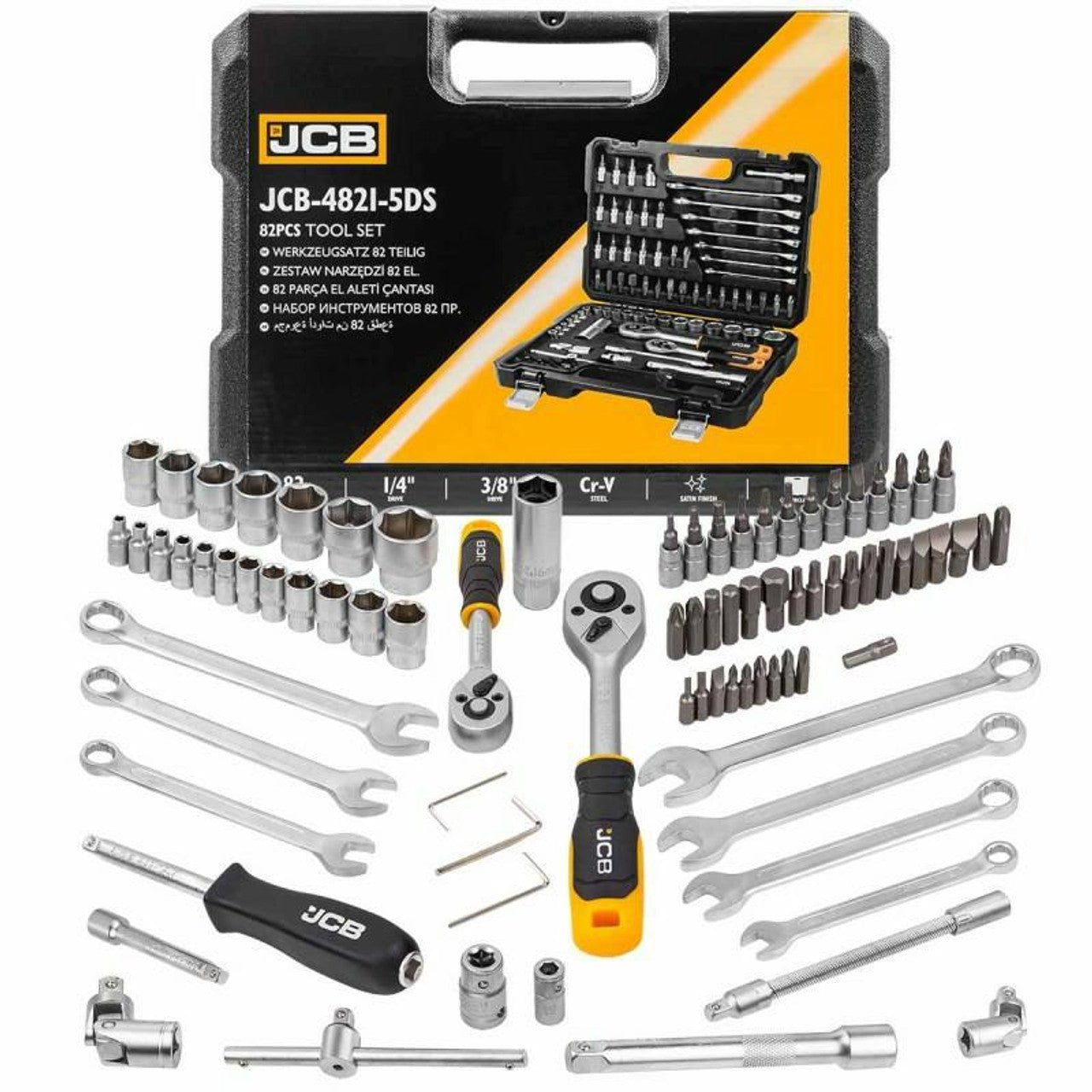JCB 82 Piece Tool Set, 1/4″ & 3/8″ Drive | JCB-4821-5DS