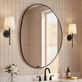 Jonathan Y Aurelia Medium Irregular Oval Metal Framed Wall Mounted Mirror 36 H X 24 W X 1.08 D