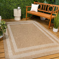 Jonathan Y Frenzy Easy Jute Minimalist Boho Inset Border Indoor Outdoor Area Rug