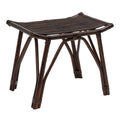 Jonathan Y Gabriel Modern Bohemian Handcrafted Rattan Teak Wood Curved Seat Accent Stool
