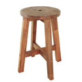 Jonathan Y Grove Coastal Casual Acacia Wood Round Indoor Outdoor Accent Stool