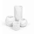 Jonathan Y Linden Handmade Concrete Organic Sculptural Cylinder And Round Planter Set With Drainage Holes Set Of 4
