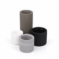 Jonathan Y Noa Modern Minimalist Handmade Concrete Fluted Cylinder Planter Set Set Of 4