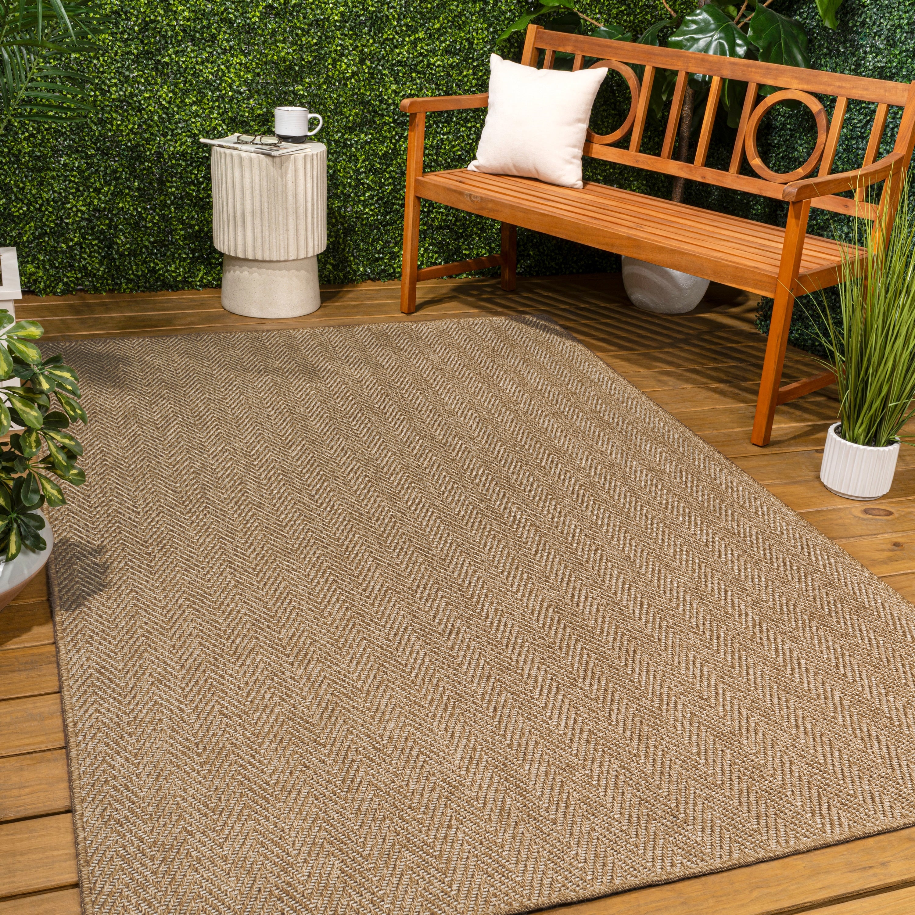 Jonathan Y Rowena Easy Jute Scandinavian Boho Herringbone Weave Indoor Outdoor Area Rug