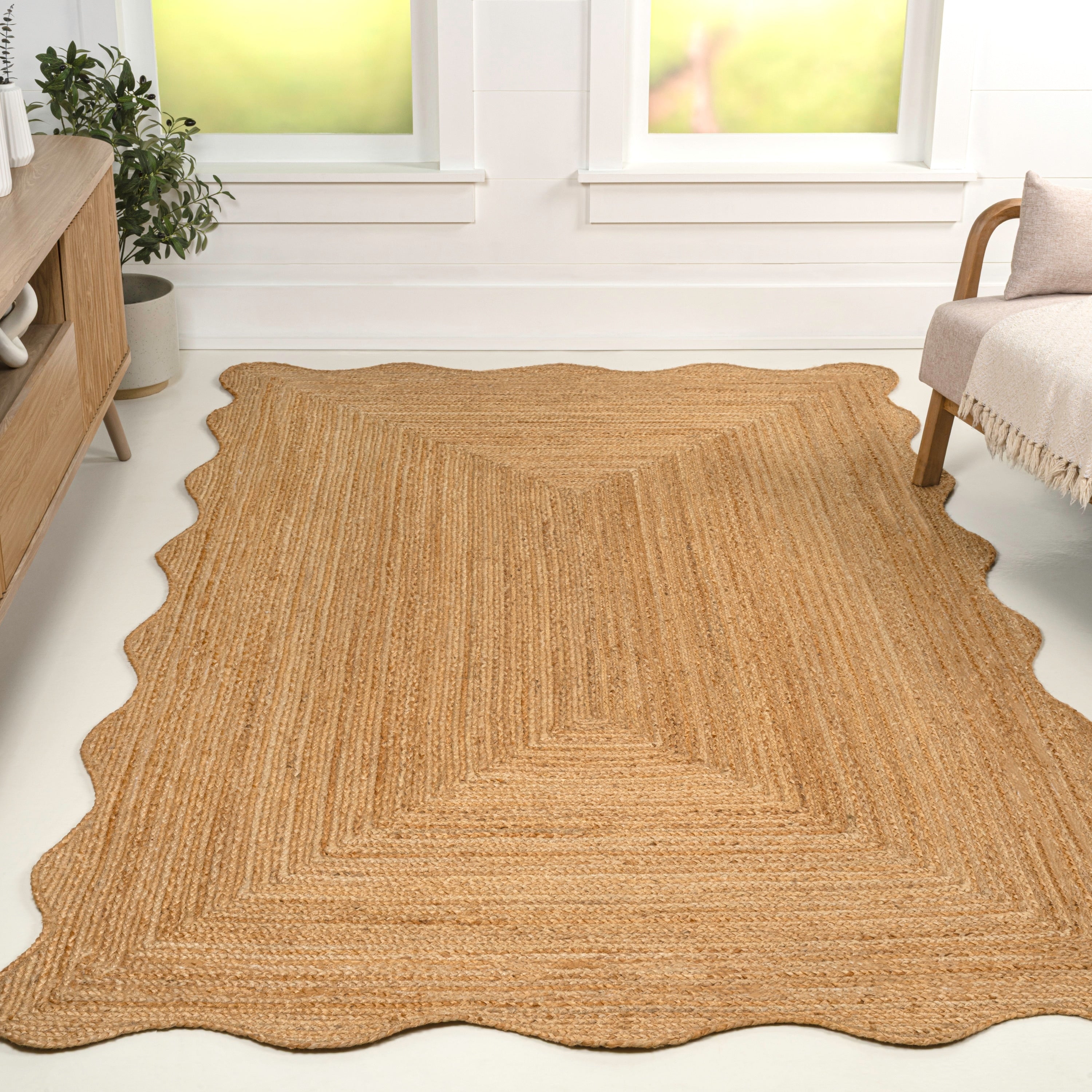 Jonathan Y Seaside Cottage Scallop Edge Jute Area Rug