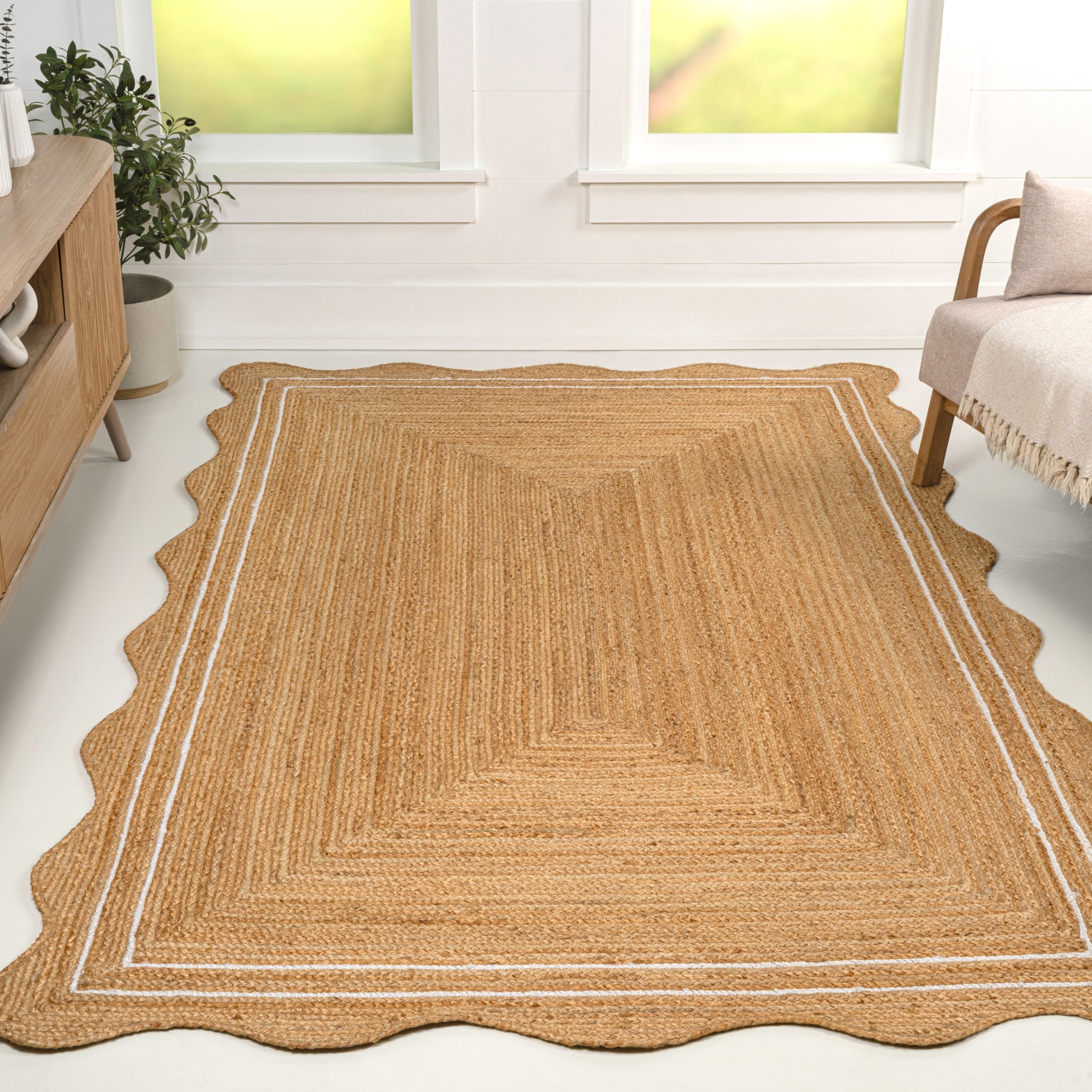 Jonathan Y Seaside Cottage Scallop Edge Jute Area Rug