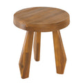 Jonathan Y Terra Rustic Coastal Acacia Wood Tripod Round Indoor Outdoor Accent Stool