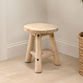 Jonathan Y Triform Modern Minimalist Handcrafted Solid Teak Wood Accent Stool With Tri Leg Base