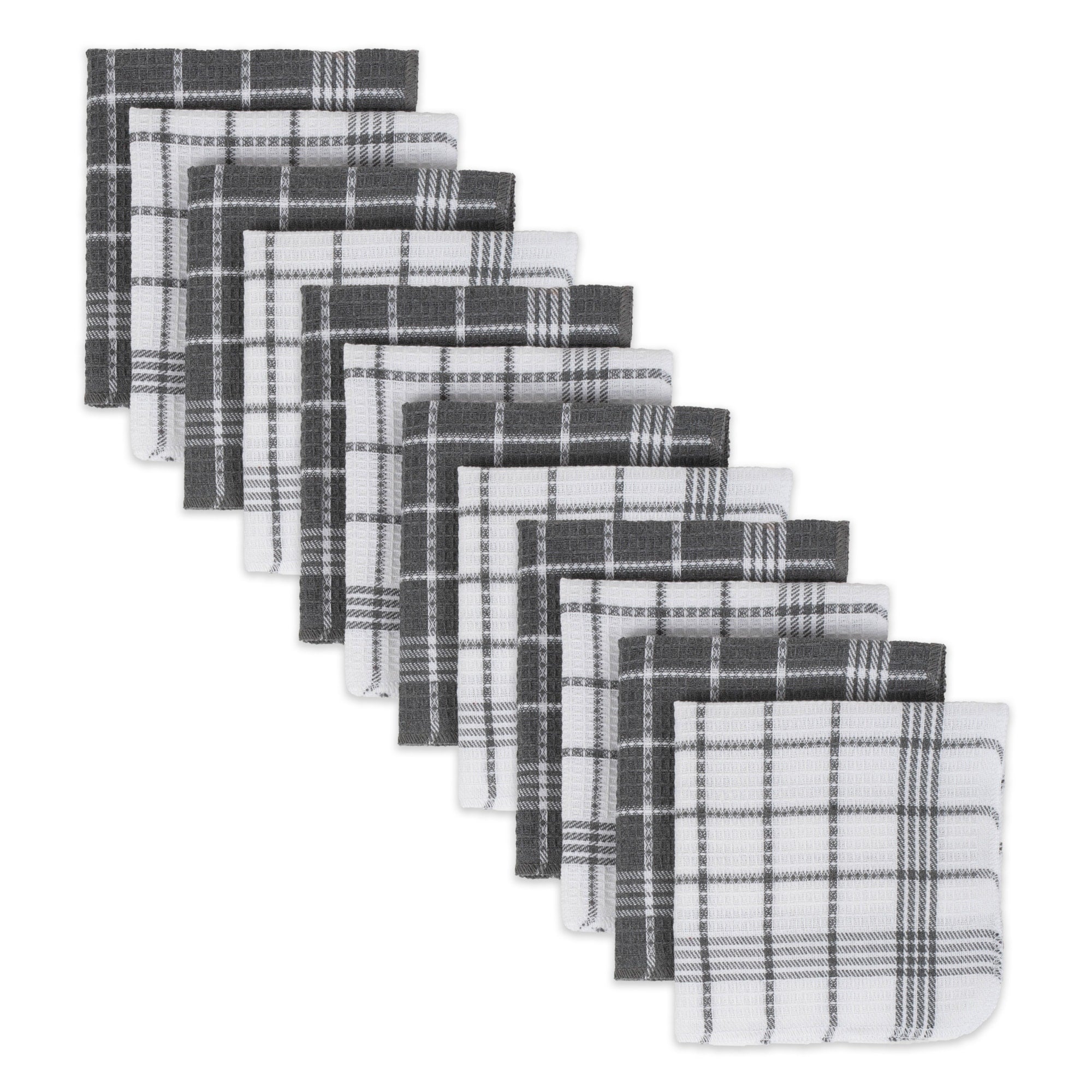 J M Red Waffle Weave Dishcloth Set Of 12