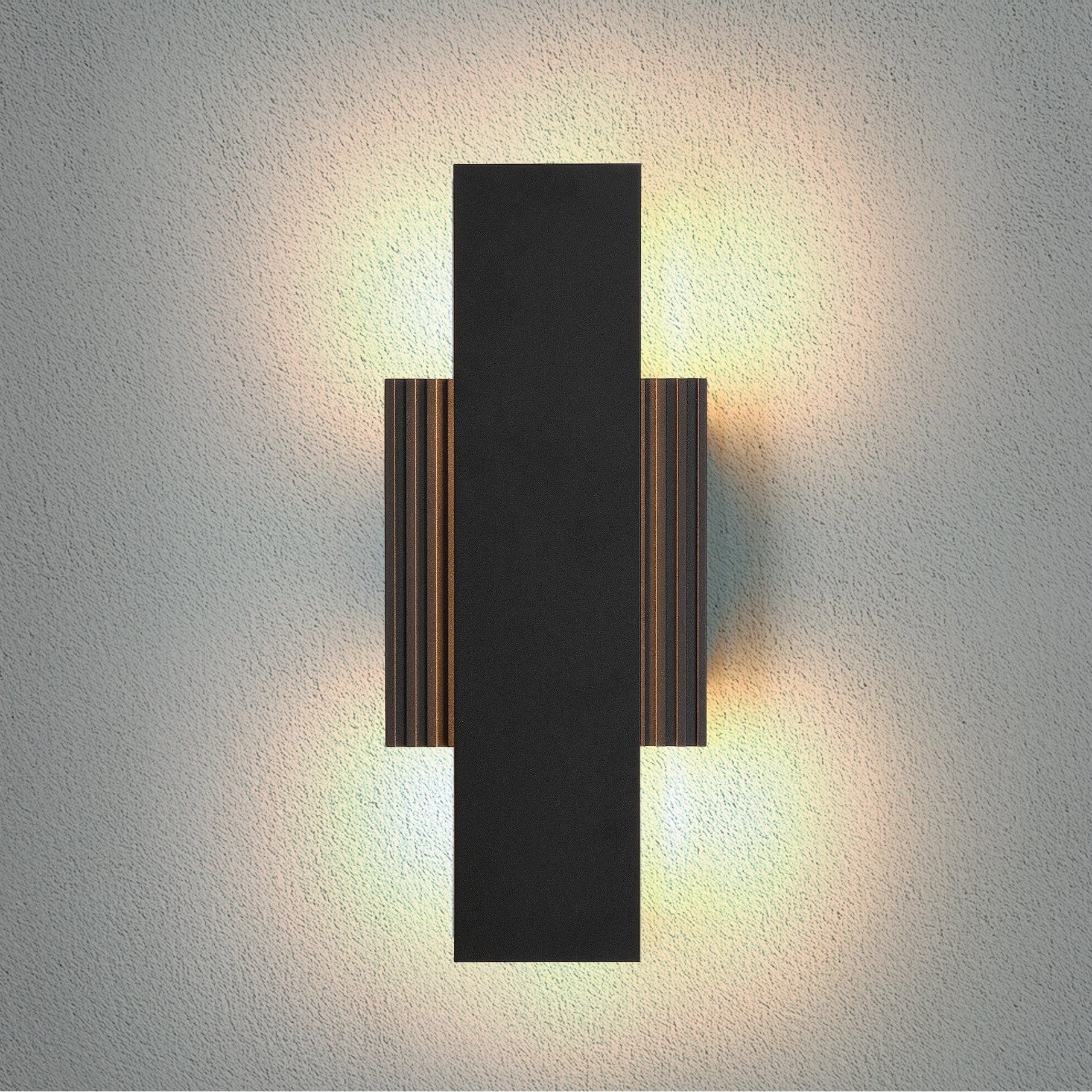 Jacks 15 Inch Textured Black 5Cct Led Exterior Wall Sconce