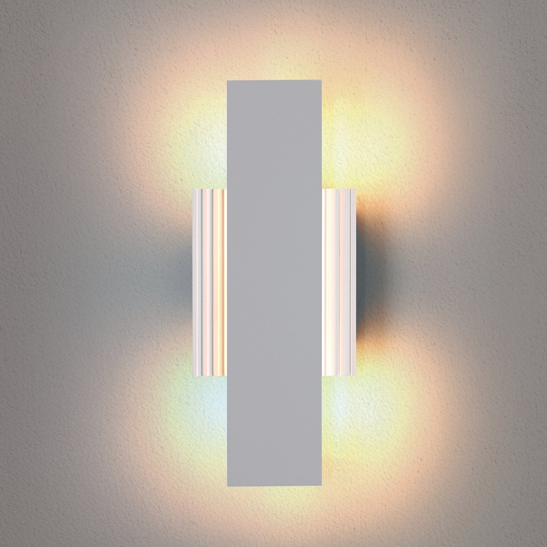 Jacks 15 Inch Textured White 5Cct Led Exterior Wall Sconce