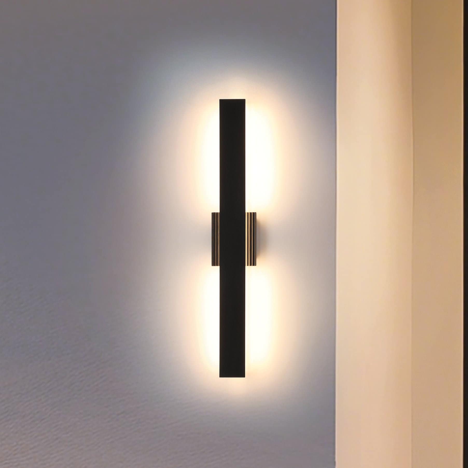 Jacks 36 Inch Textured Black 5Cct Led Exterior Wall Sconce