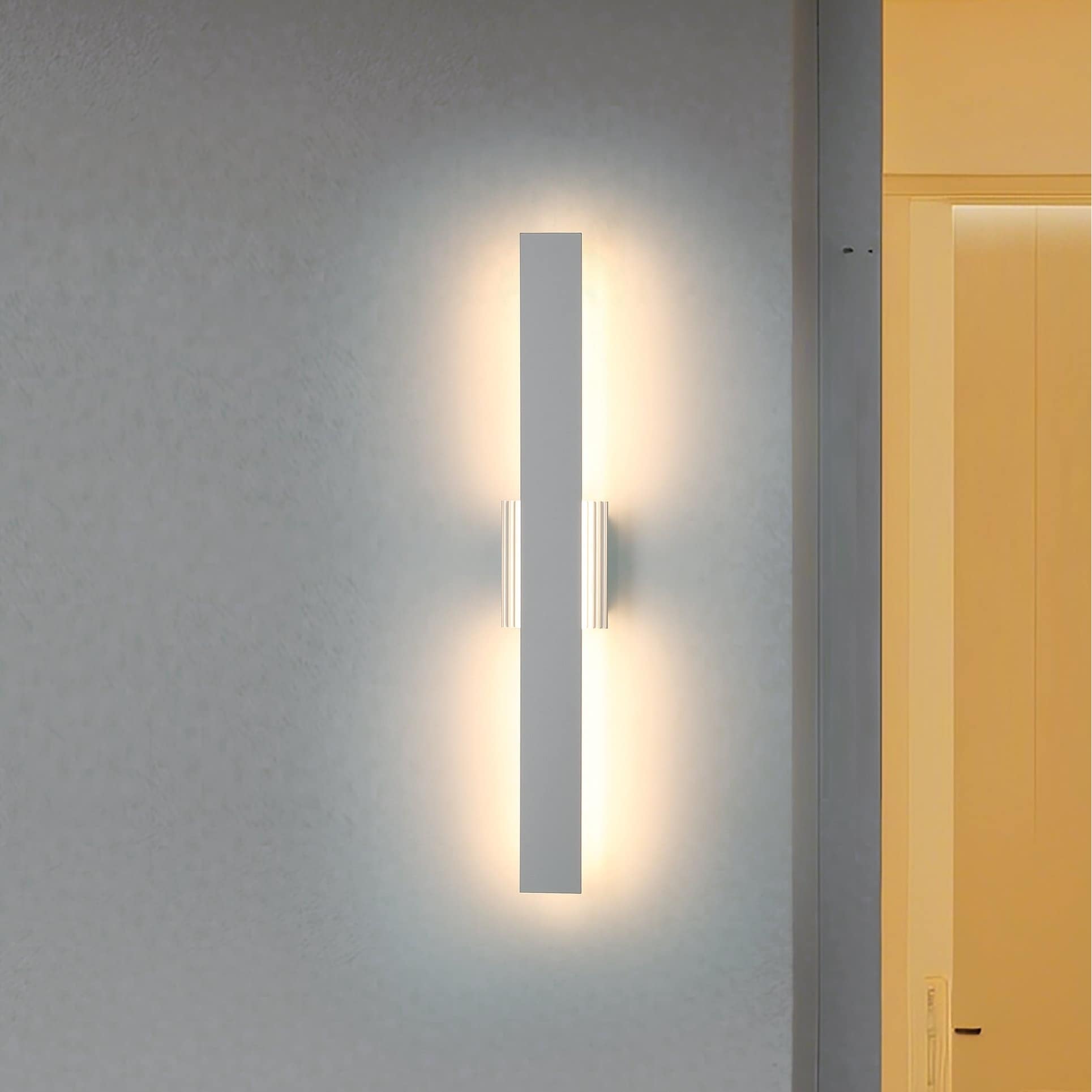 Jacks 36 Inch Textured White 5Cct Led Exterior Wall Sconce