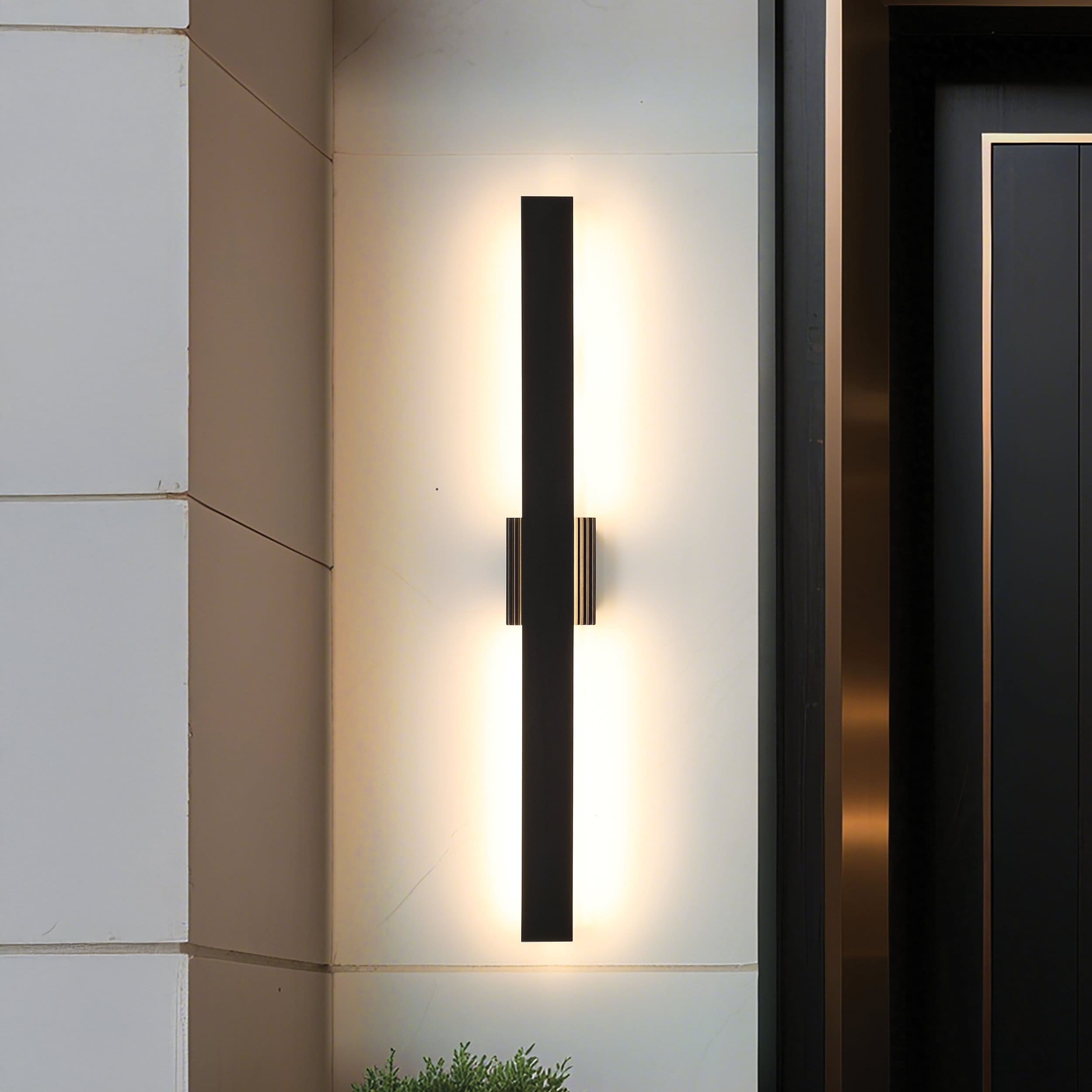 Jacks 48 Inch Textured Black 5Cct Led Exterior Wall Sconce