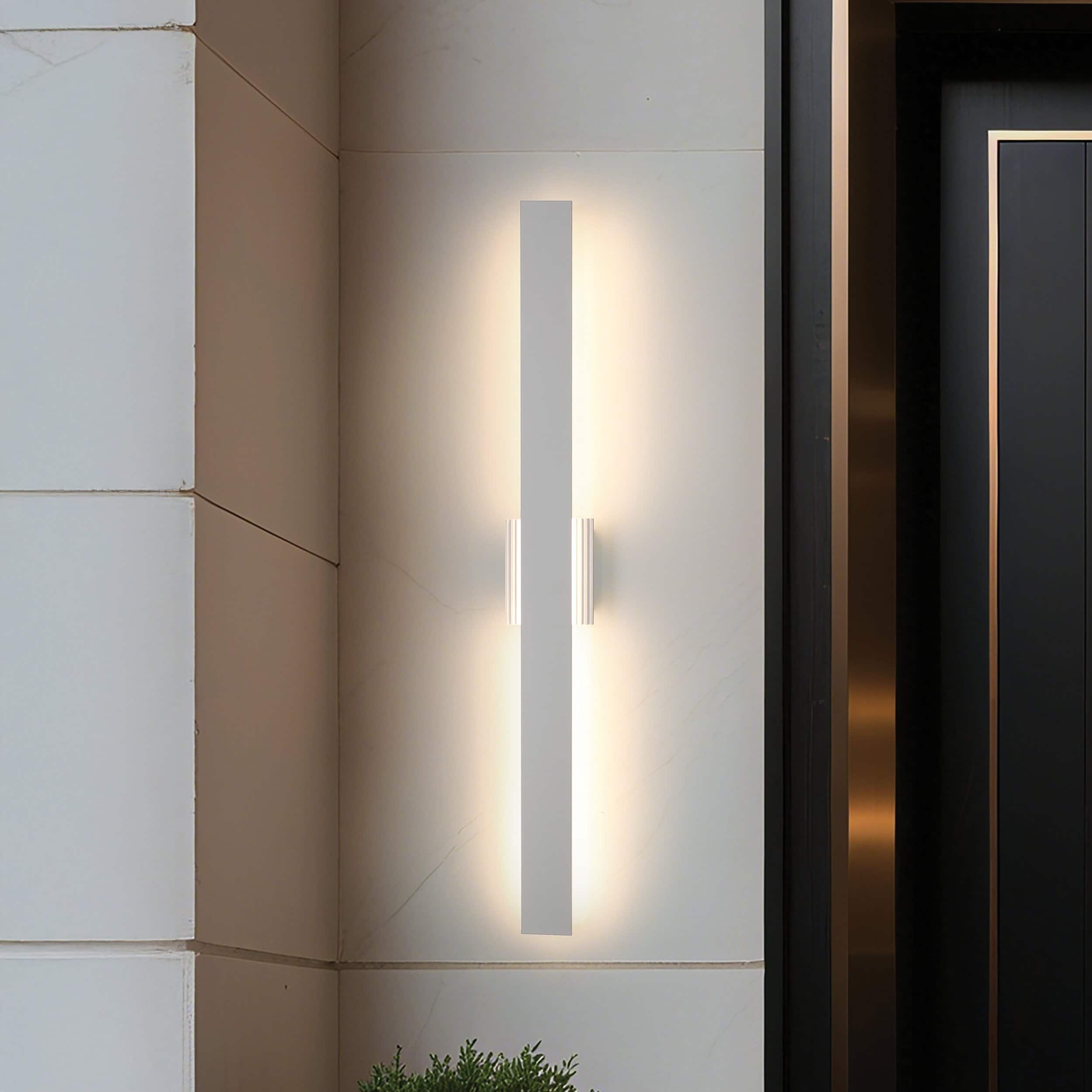 Jacks 48 Inch Textured White 5Cct Led Exterior Wall Sconce