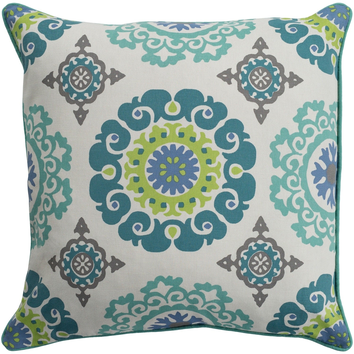 Jacquelyn Medallion Modern Mint Feather Down Or Poly Filled Throw Pillow 20 Inch