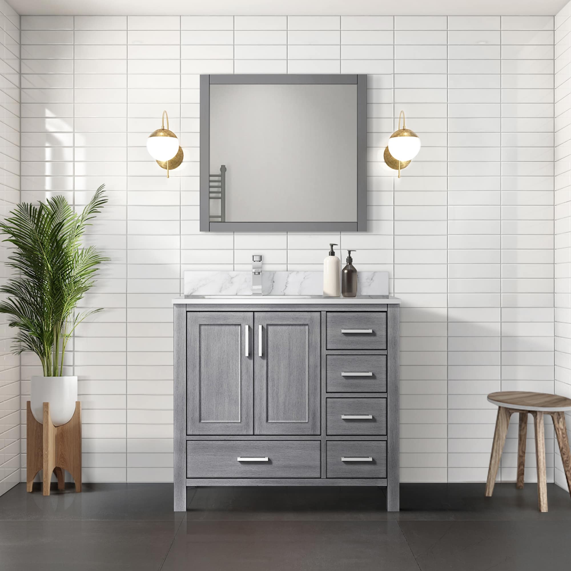 Jacques 36 Single Vanity Top Sink And No Mirror Left Version
