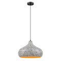 Jade 1 Light Pendant In Black And White Shell