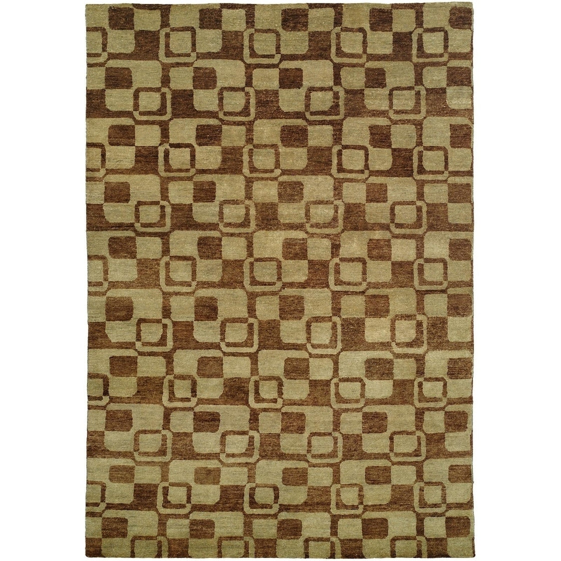 Jade Earth Tones W Luster Highlights Hand Knotted Area Rug