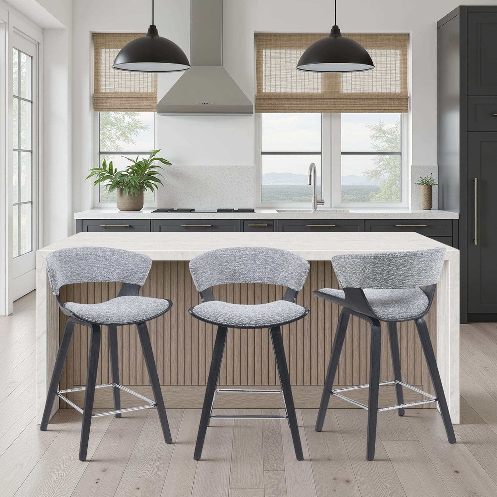 Jagger Modern 26 Wood And Faux Leather Counter Height Bar Stool
