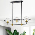 Jahnn 3 Light Black And Gold Metal Chandelier