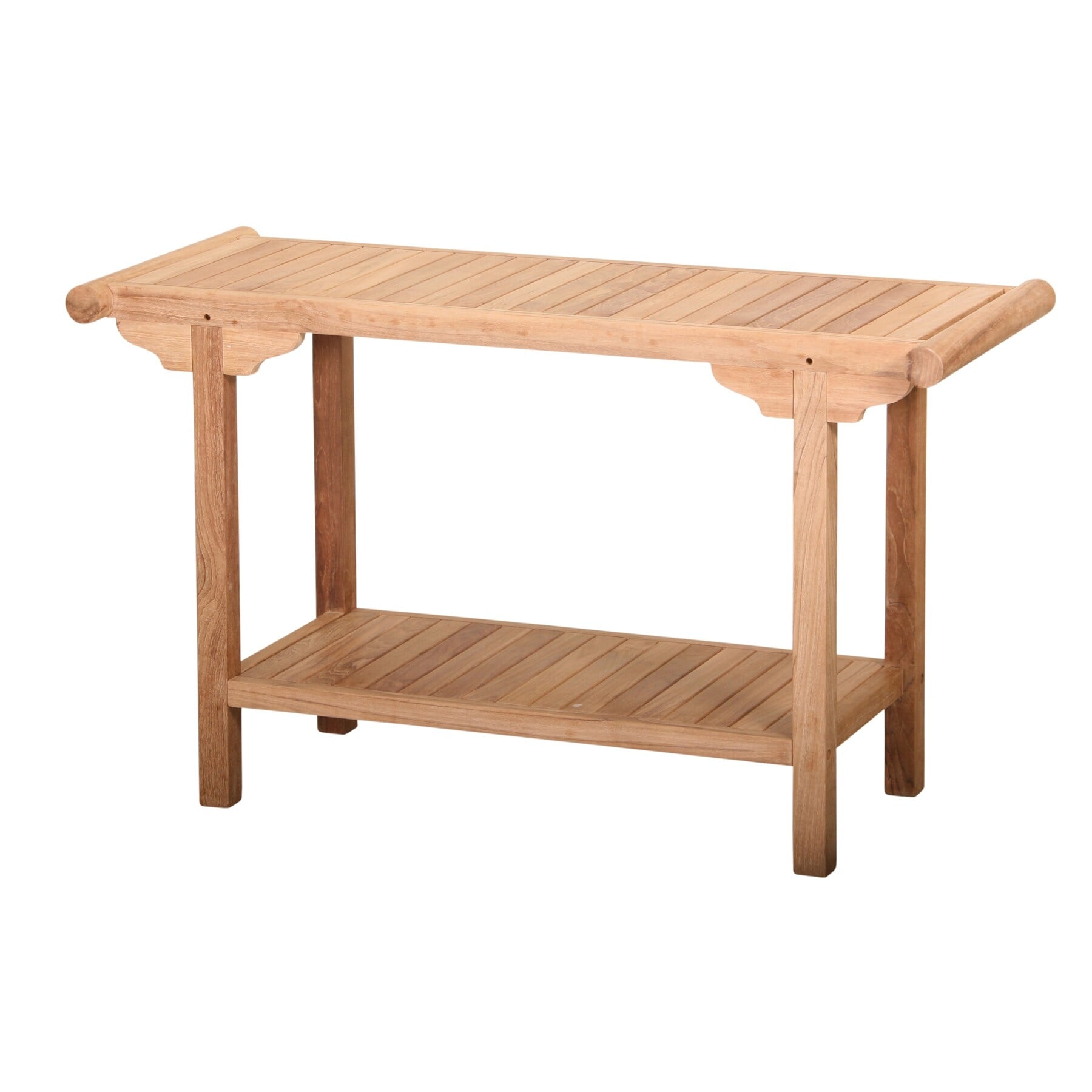 Jakarta Teak Outdoor Console Table With Storage Shelf 51 L X 30 H X 17.5 W