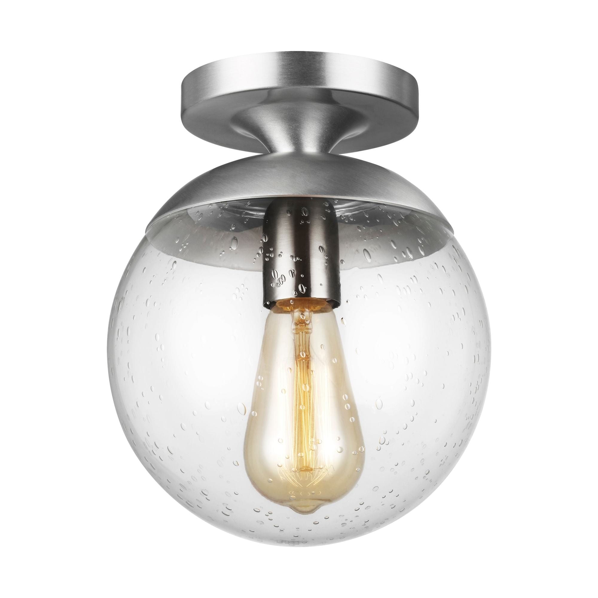 James Allan Clay Single Light 8 Wide Semi Flush Globe Ceiling Fixture