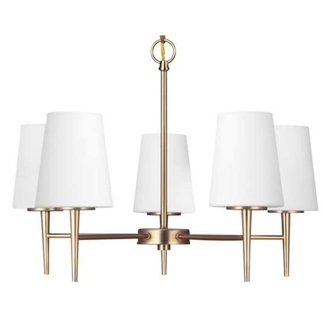 James Allan Watson 5 Light 25 Wide Chandelier With Etched Glass Shade