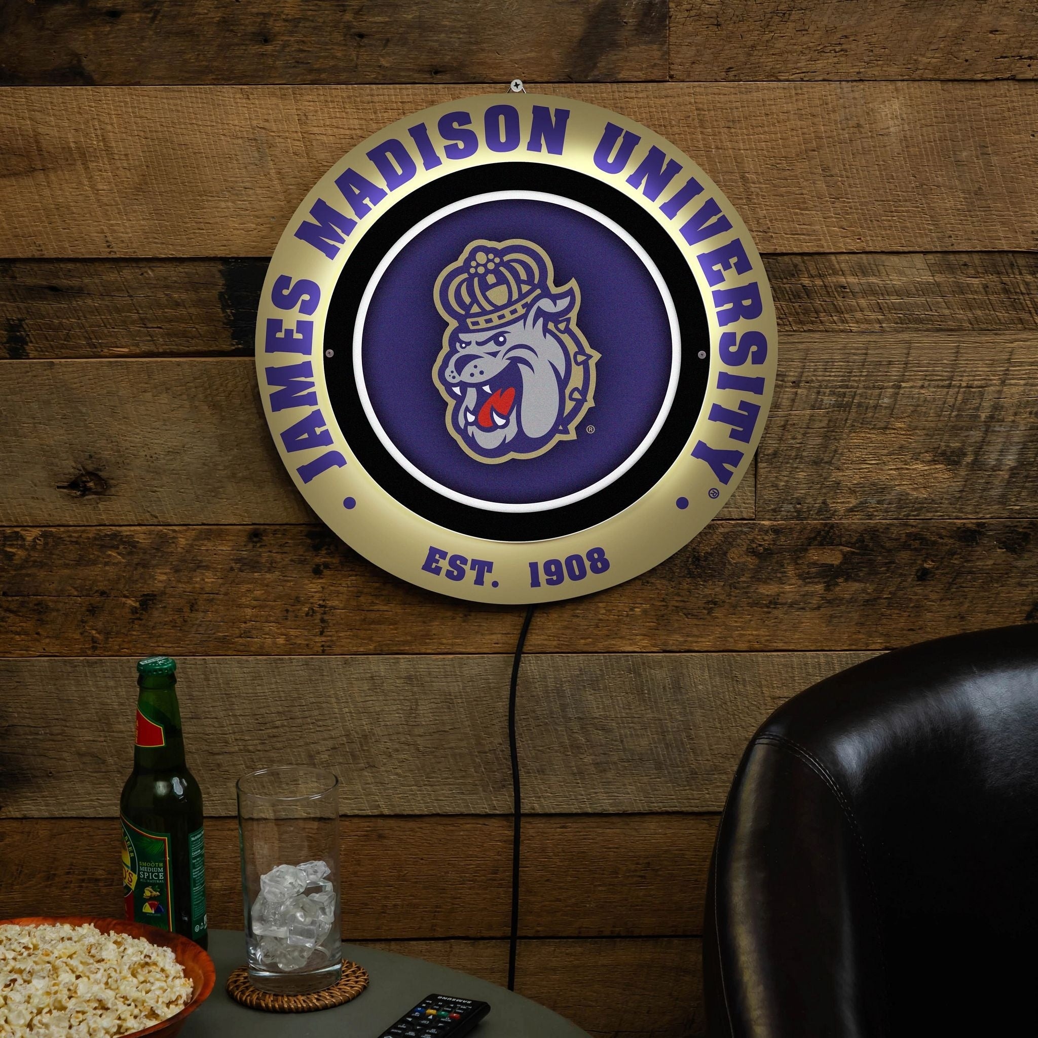 James Madison University Led Metal Lit Wall Sign Decor