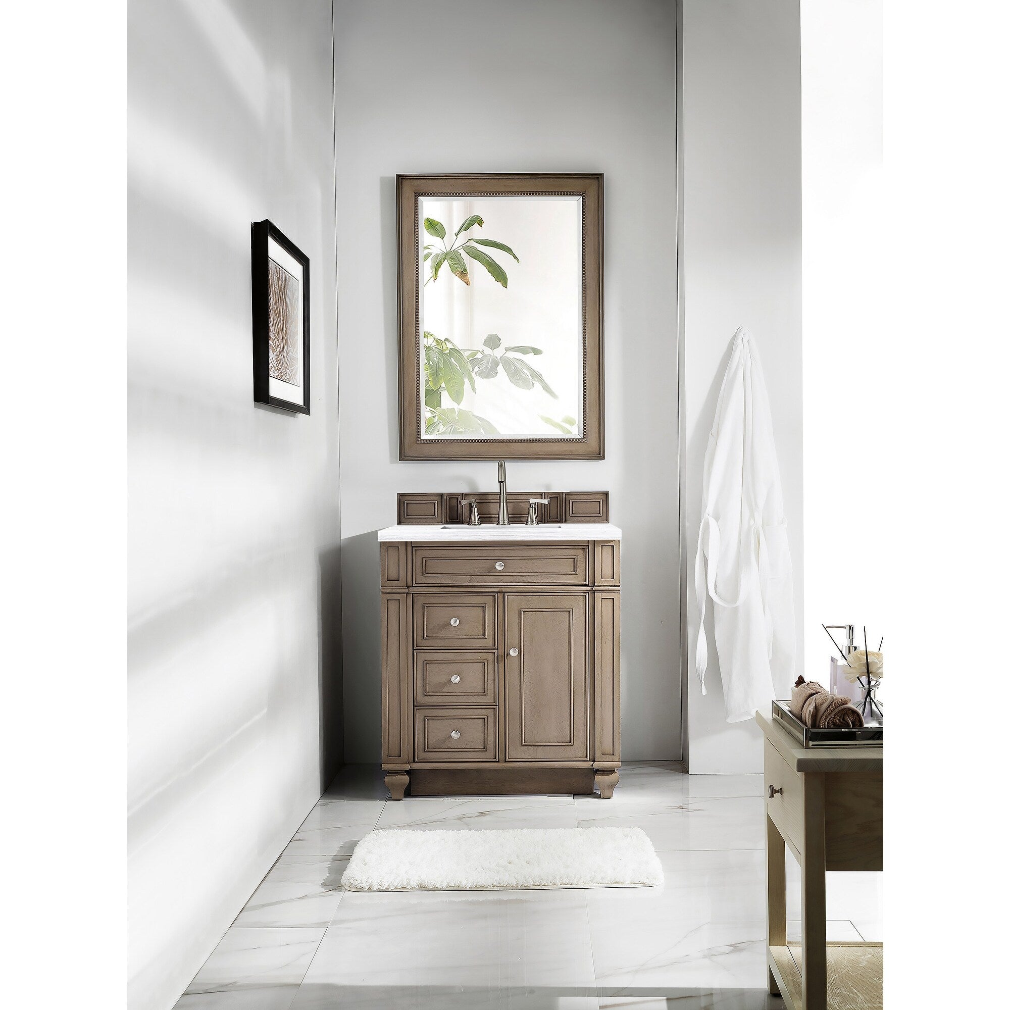 James Martin Furniture Bristol Whitewashed Walnut 30 Inch Single Vanity