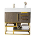 Columbia 36 Single Vanity Ash Gray With Radiant Gold Hardware By James Martin Vanities