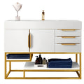 Columbia 48 Single Vanity Glossy White Radiant Gold