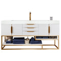 Columbia 72 Single Vanity Glossy White Radiant Gold