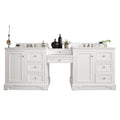 De Soto 94 Double Vanity Set Bright White With Makeup Table 3 Cm Carrara Marble Top