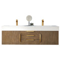 Mercer Island 59 Double Vanity Latte Oak Radiant Gold