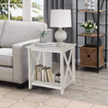 Jamestown Distressed White Wood End Table