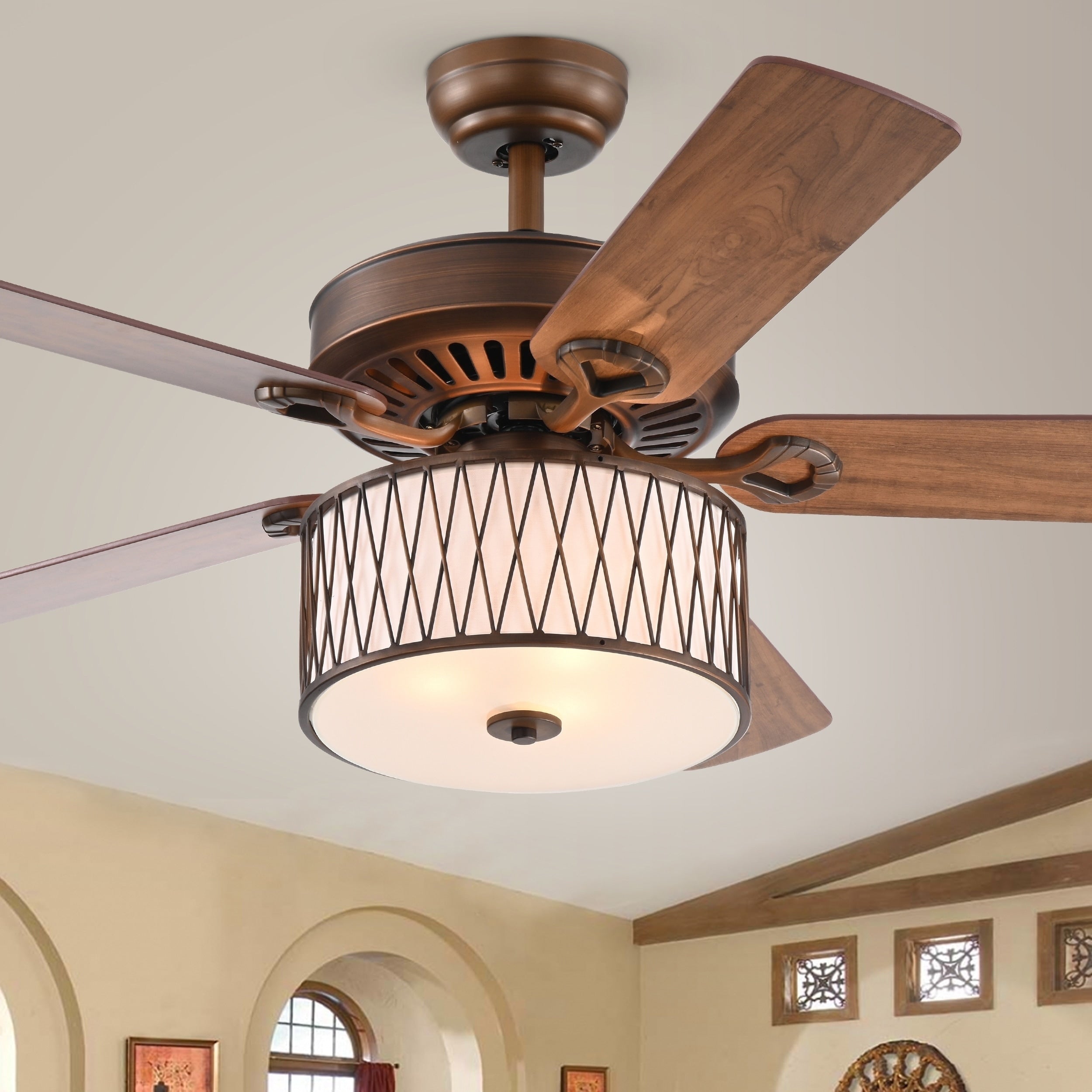 Jan Gee Satin Bronze 52 Inch 5 Blade Ceiling Fan